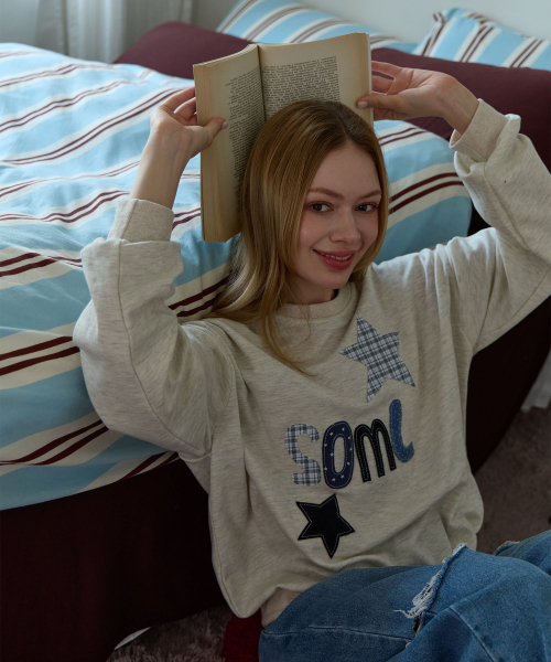 Свитшот Star soml с нашивкой-аппликацией (Oatmeal)