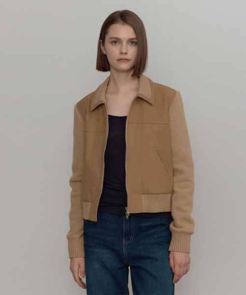 Замшевая куртка из шерсти мериноса_beige