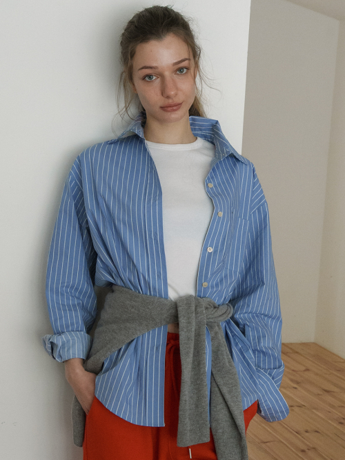 Kelly Stripe Shirt (Sky синий)