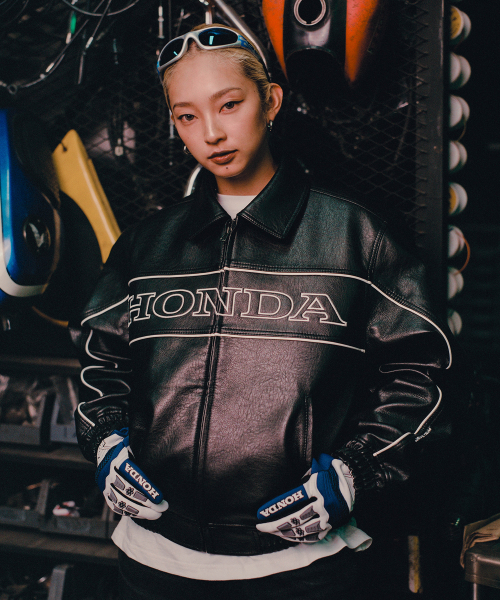 혼다 모터사이클() Motorcycle Piping Leather Jacket Black 상품 이미지