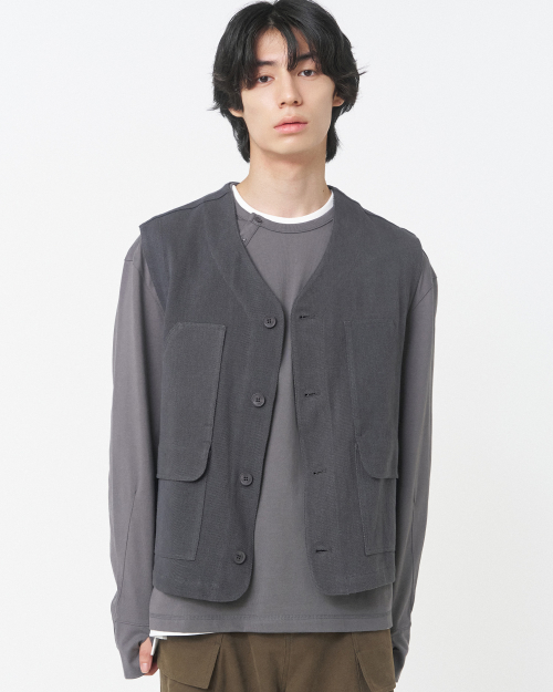 V-neck жилет куртка CHARCOAL