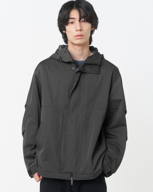 High neck худи shell parka CHARCOAL