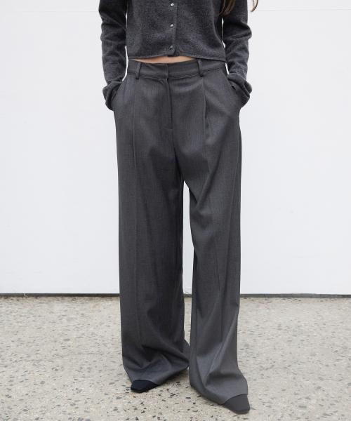 Whenever Wide Slacks - Charcoal