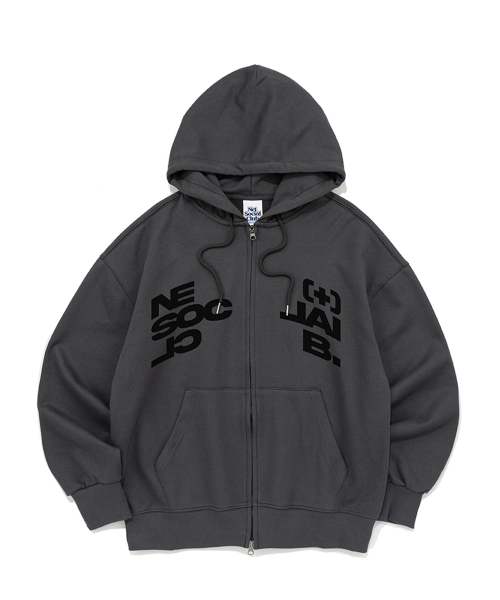 NET DIVIDE HOOD ZIP-UP (CHARCOAL)