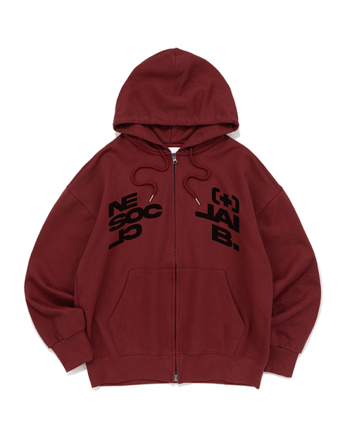 NET DIVIDE HOOD ZIP-UP (бордовый)