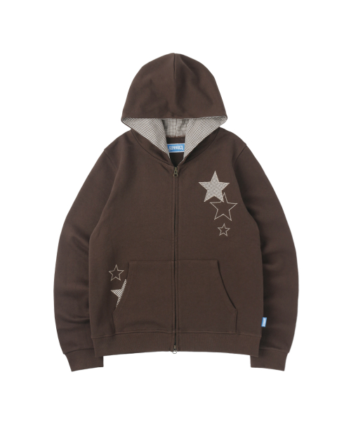 Stars Zip Up худи - Brown