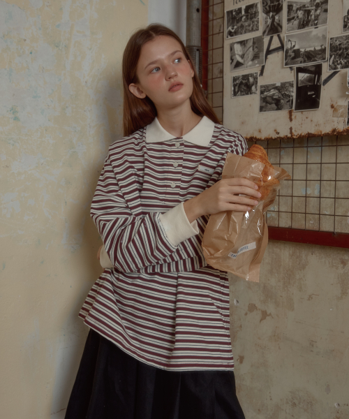 воротник STRIPE длинный SLEEVE RED