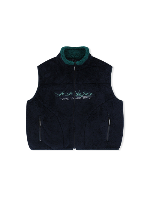 Y.E.S Full Zip Fleece Vest Navy