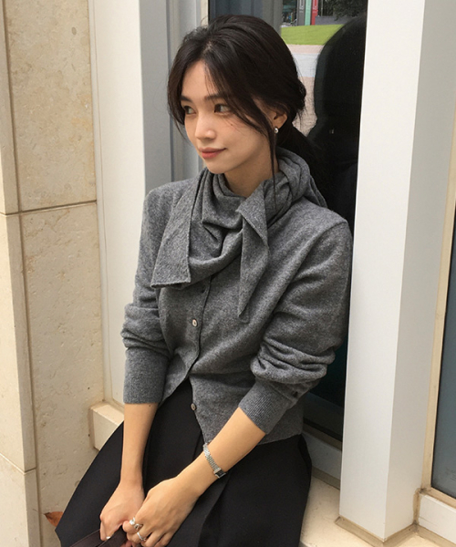 링서울() cashmere round knit cardigan-melange 상품 이미지