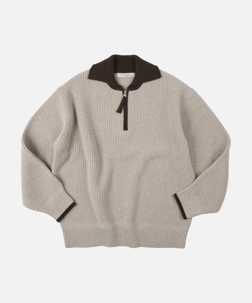 CONTRAST воротник HALF ZIP вязаный COCOA