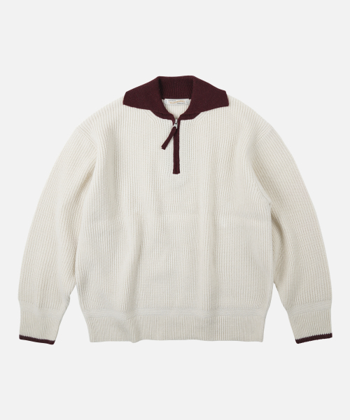 CONTRAST воротник HALF ZIP вязаный CREAM