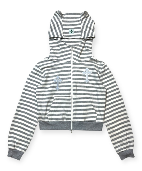 Twin Cross Kitty Hood Zip-up (Gray)