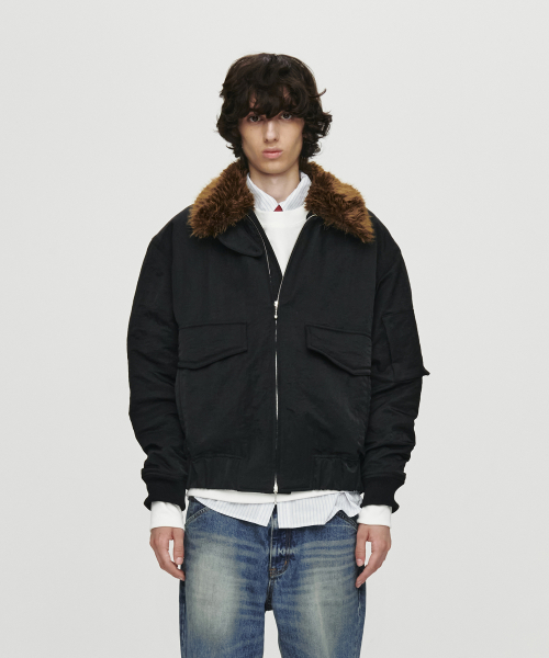 SHEARING COLLAR бомбер куртка (BLACK)