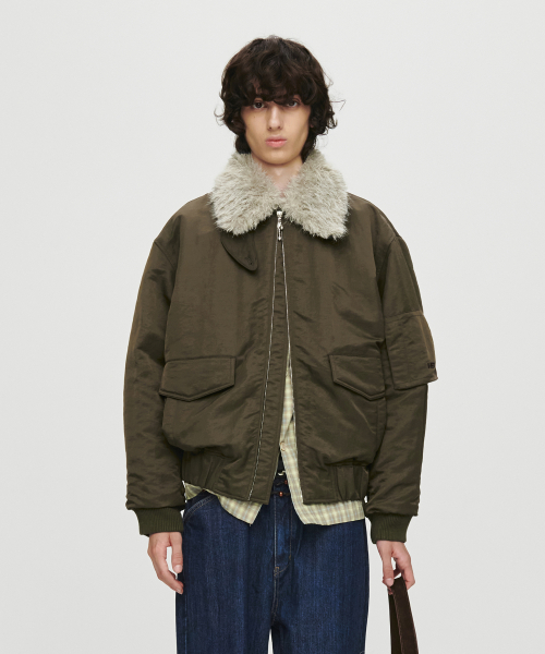 SHEARING COLLAR бомбер куртка (KHAKI коричневый)