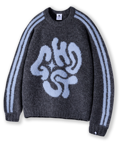 Буклированный джемпер из мохера GKM-159_Charcoal