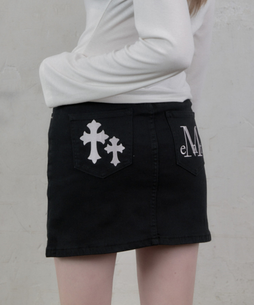 MUCENT ピストル バック レザー ダブル クロス スカート M size MUSINSA公式 | MUCENT ピストルバッグレザー ダブルクロススカート