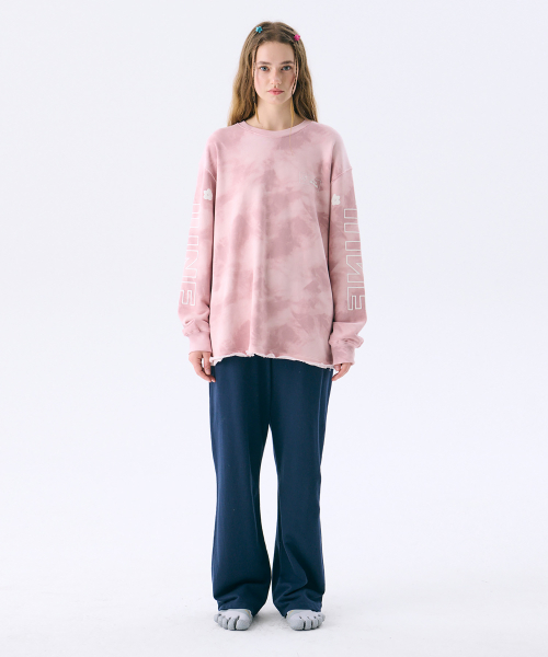 Свитшот с принтом и эффектом стирки Washed Printed Sweat T Pink