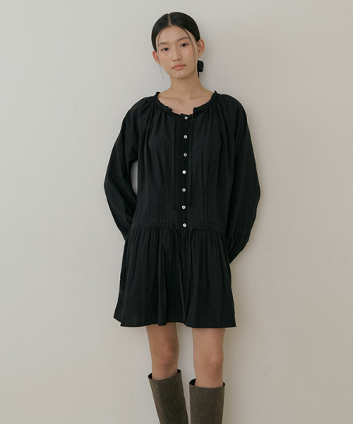 링서울() pintuck jacquard mini dress-black 상품 이미지