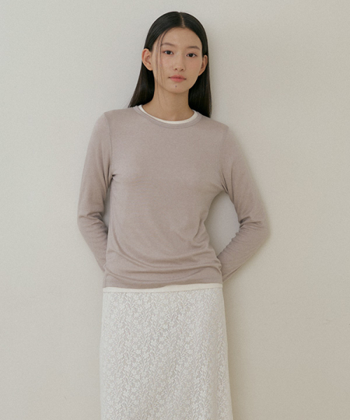 мягкий шерстяной tencel tee-beige