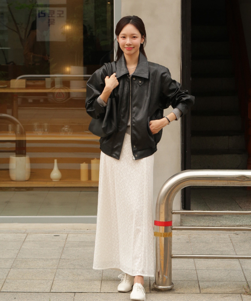 [기장선택] lace banding skirt-ivory (midi/ long)