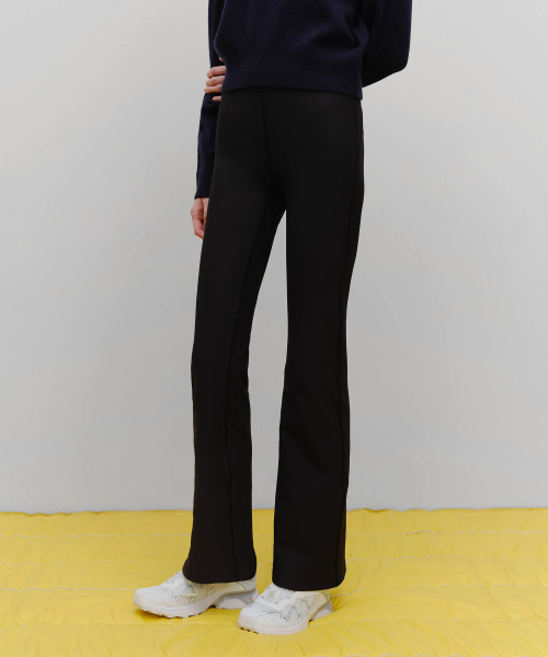 MARITHE SPORT W CLASSIC LOGO BOOTCUT LEGGINGS черный