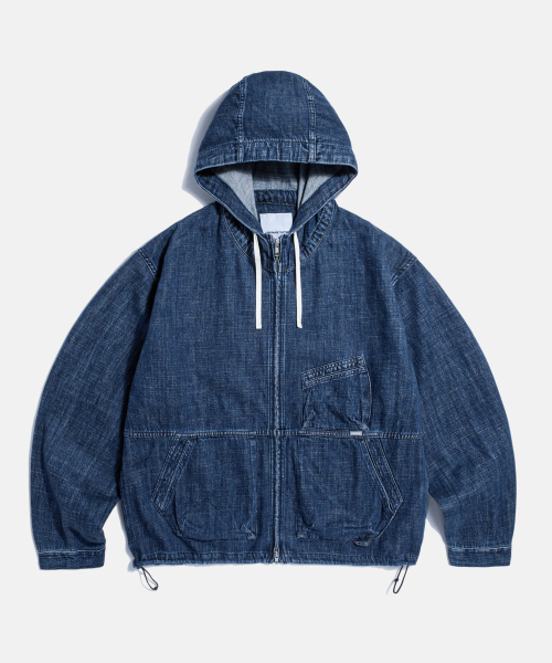 [JPN Fabric] Kaihara денимовый Ray Parka Mid Indigo