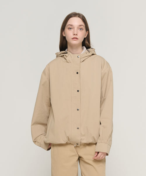 Оверсайз худи-куртка из хлопка Essential (Beige)
