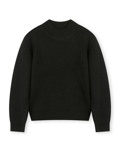 [BESLOW X Sakhyung] MOCK NECK SHORT SWEATER BLACK