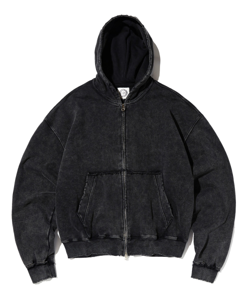 Crest Logo Vintage Washed Zip-up худи (CHARCOAL)