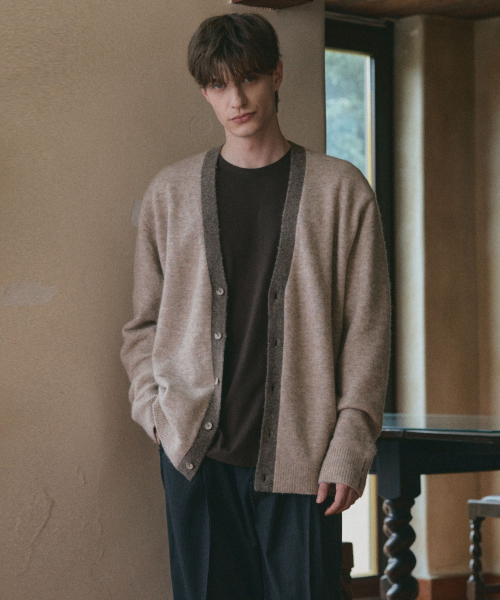 Alpaca color block cardigan