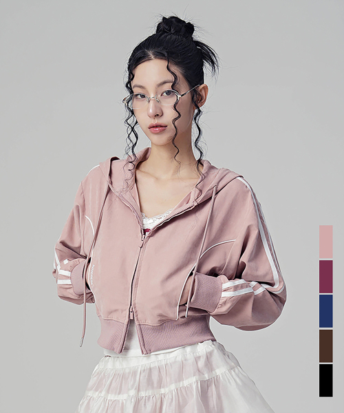 Bliss Crop Hood Zip-up_5Colors
