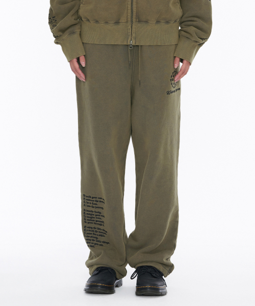 Message Sweat Pants Ash Khaki