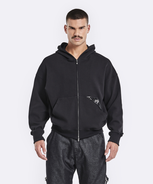 Curve hoodie jacket - black