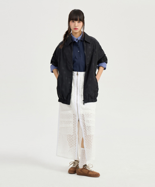 Dot Print Collar Jumper (black) LFUAM25420BKX