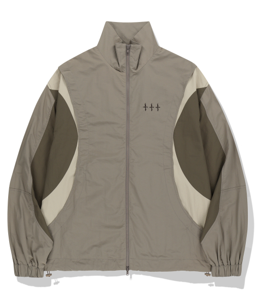 444 Logo Color Block Nylon Windbreaker Jacket - Beige