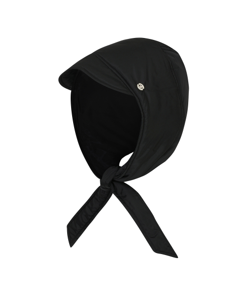 PUFFER HOOD SCARF_Black