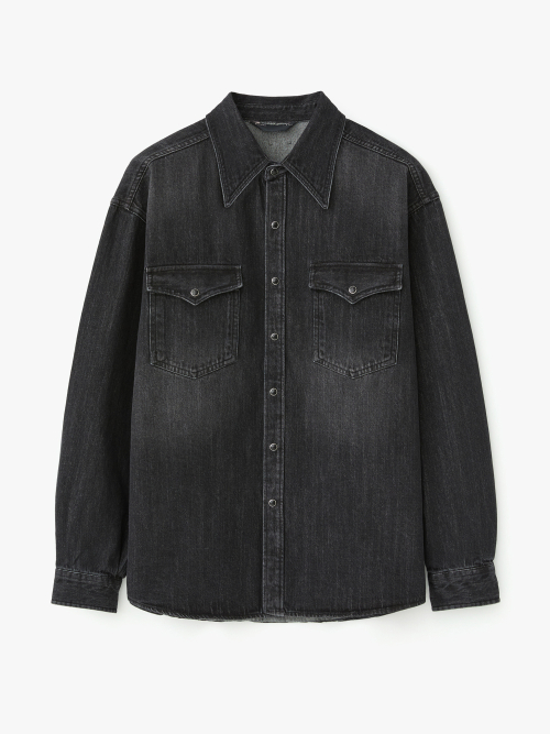 르마드() 웨스턴 데님 스냅 셔츠 - BLACK 상품 이미지