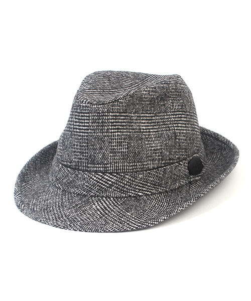 BU Glencheck Piping Gray Fedora 페도라