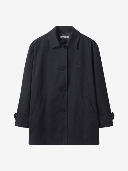 COTTON MIDI COAT_NAVY