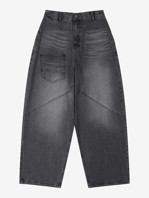 WIDE VOLUME COTTON PANTS FOR MEN_DARK GRAY
