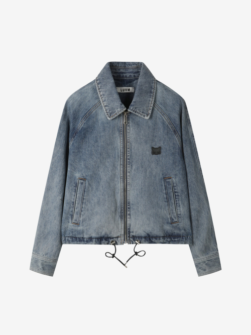 COTTON DENIM ZIP-UP_BLUE