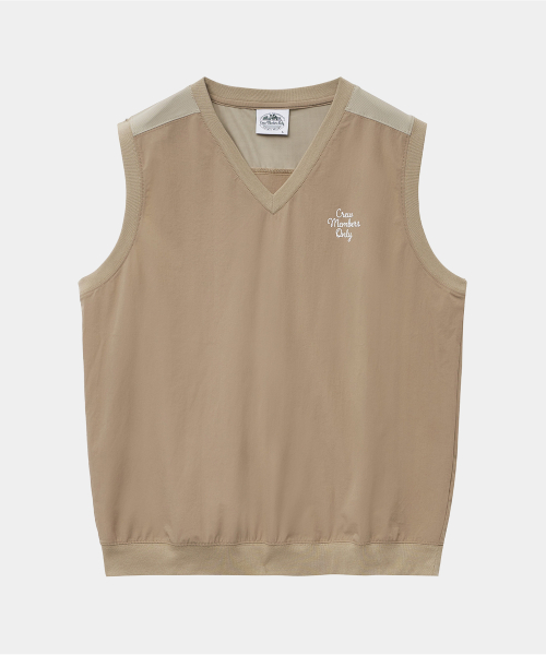 MESH MIX NYLON VEST BEIGE