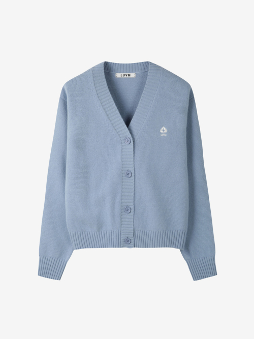 V-NECK WOOL CARDIGAN_SKY BLUE