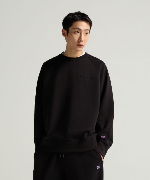 스몰 로고 루즈핏 스웨트셔츠 Black