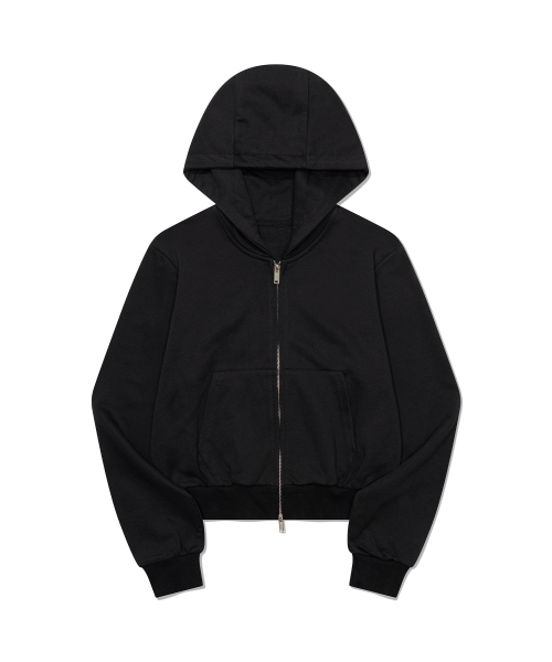 Cropped Zip Hoodie (BLACK)
