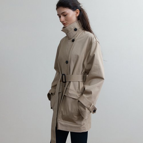 LOE HALF TRENCH COAT LIGHT BEIGE