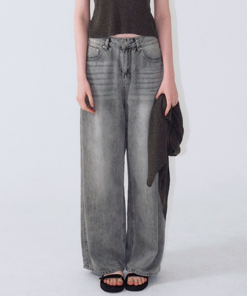 Washed Denim Pants