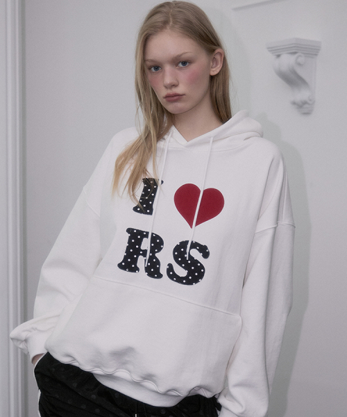 Dot Heart Hoodie [Ivory]