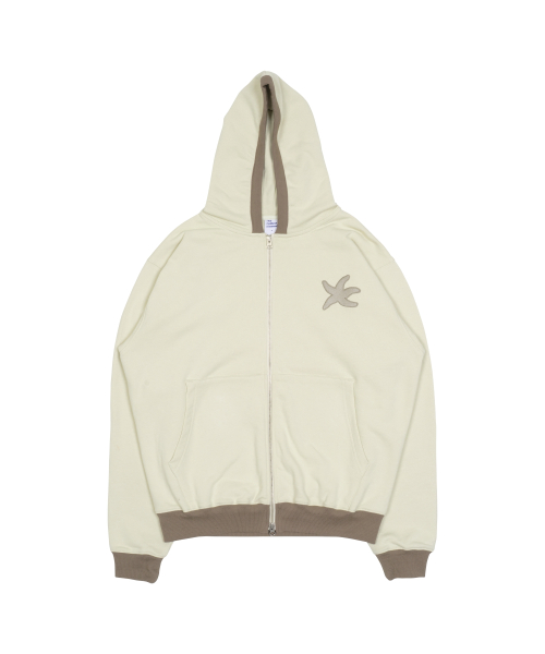 TCM line hooded zip-up (brown)