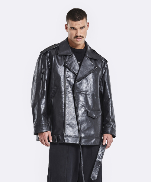 Oversized rider jacket - чёрный